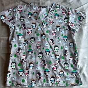 Penguin Scrub Top